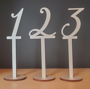 Pearl white wood table numbers